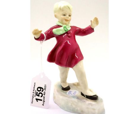 Royal Worcester F Doughty figurine, January, H: 17 cm. No cracks, chips or visible restoration. P&amp;P Group 2 (£18+VAT for 