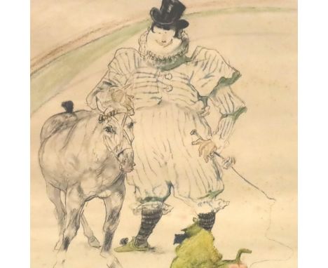 Toulouse Lautrec clown series print published 1961 by Kunstkreis Lucerne and Harry Abrams New York, 20 x 38 cm. Not available