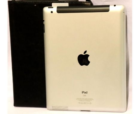 Apple iPad 2 model A1396 GSM with black leather folio case, restored to factory settings, working at lotting, unlocked. P&amp