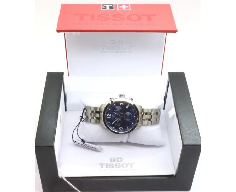 Tissot; gents new old stock chronograph wristwatch, boxed with original tag, working at lotting. P&amp;P Group 1 (£14+VAT for