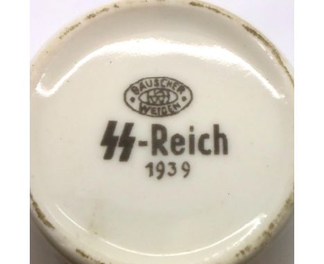 Waffen SS ceramic Coffee Cup Dated 1939. P&amp;P Group 1 (£14+VAT for the first lot and £1+VAT for subsequent lots) 