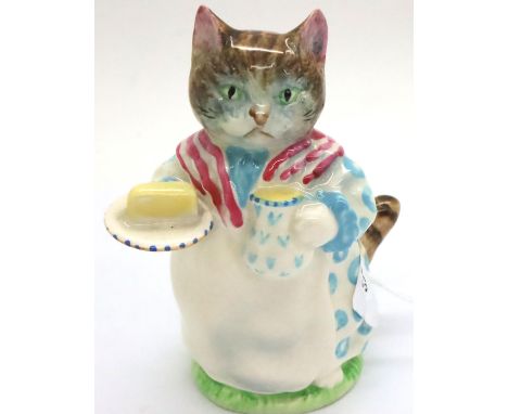 Beswick Beatrix Potter figurine, Ribby, having rare gold backstamp, H: 9 cm. P&amp;P Group 1 (£14+VAT for the first lot and £