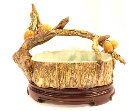 Boxed chintz ceramic basket on plinth with character marks L: 25 cm. P&amp;P Group 3 (£25+VAT for the first lot and £5+VAT fo