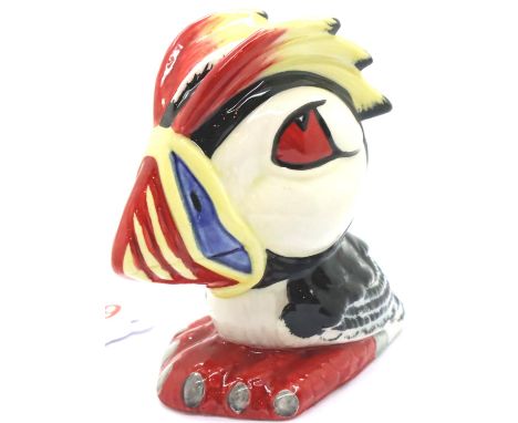 Lorna Bailey small bird, Puffin, H: 10 cm, no cracks, chips or visible restoration. P&amp;P Group 1 (£14+VAT for the first lo