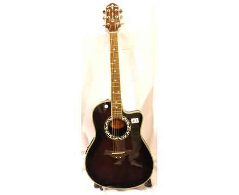 Crafter electro-acoustic guitar in green Stagg soft case. Not available for in-house P&amp;P, contact Paul O'Hea at Mailboxes