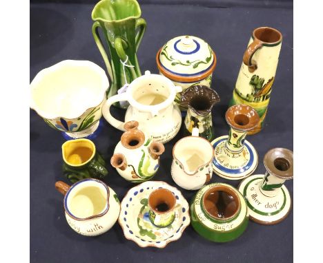 Collection of studio pottery pieces including aller vale etc. P&amp;P Group 3 (£25+VAT for the first lot and £5+VAT for subse