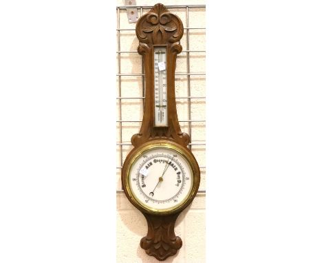 Light oak aneroid barometer. Not available for in-house P&amp;P, contact Paul O'Hea at Mailboxes on 01925 659133 