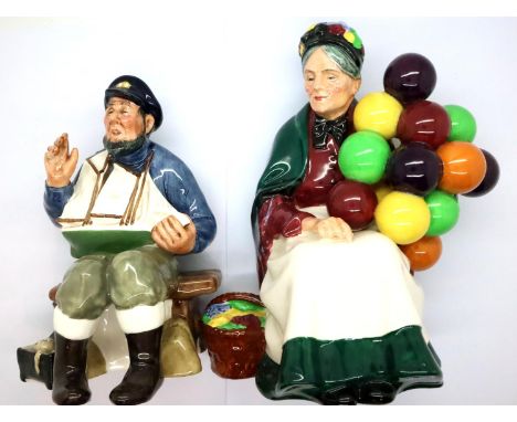 Two Royal Doulton figurines Tail story (HN2243) and the old balloon seller (HN1315). P&amp;P Group 2 (£18+VAT for the first l