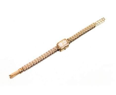 A 9ct gold Rotary ladies wrist watch with 9ct gold strap and outer case, with box and certificate 