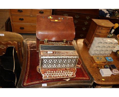 A B. Silvio accordion with fitted leather case