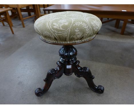 A Victorian piano stool with a converted seat