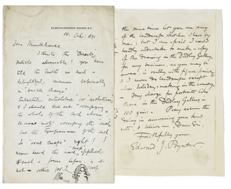 * Artists' Autographs. A collection of letters by mostly British artists, 19th &amp; 20th century, including letters from E.J