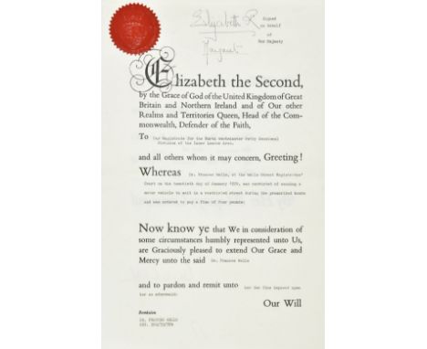 * Elizabeth (The Queen Mother, 1900-2002) &amp; Princess Margaret (1930-2002). Warrant signed, St. James's, 13 April 1970, a 