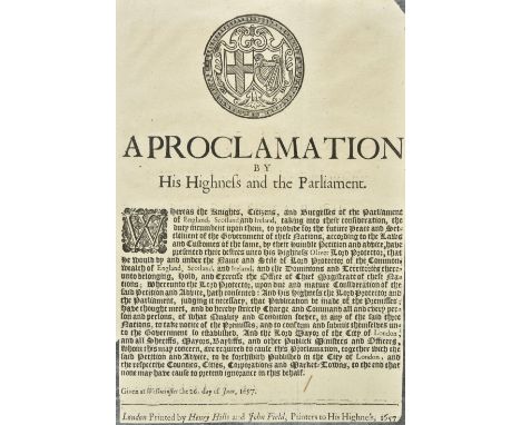 [Commonwealth of England]. Sammelband of acts and other pamphlets from the Second Protectorate Parliament, 34 works in one vo