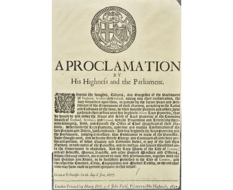 [Commonwealth of England]. Sammelband of acts and other pamphlets from the Second Protectorate Parliament, 34 works in one vo