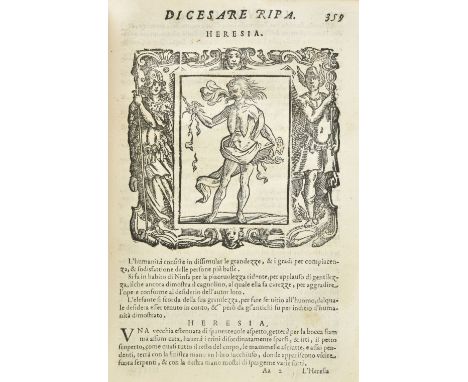 Ripa (Cesare). Iconologia della quale si descrivono diverse imagini di virtu, vitii, affetti, passioni humane ... ampliata ..