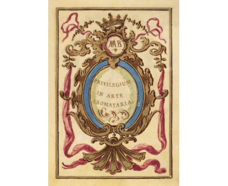 [Illuminated manuscript]. 'Privilegium in arte aromataria', Venice: 10 February 1780, illuminated manuscript in black ink, li