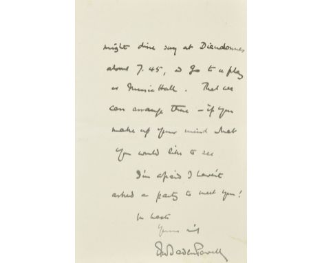 * Baden-Powell (Robert, 1857-1941). Autograph letter signed, 'R.S.S. Baden-Powell', 32 Princes Gate, Wednesday 22 [no month, 