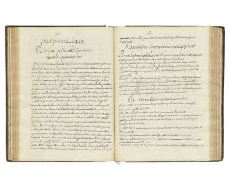 Philosophy Manuscript. Compendium Philosophiae , unpublished manuscript by Velly , circa early 18th century, 351 pp., written
