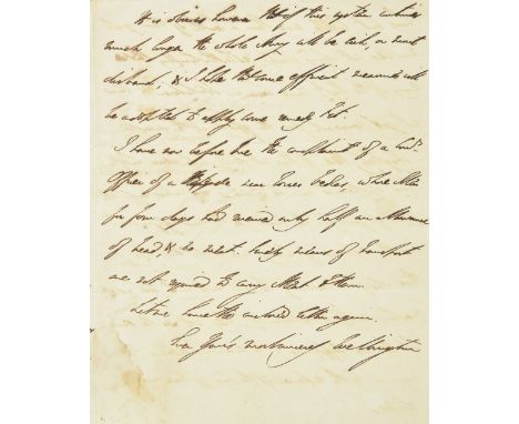 * Wellington (Arthur Wellesley, 1st Duke, 1769-1852). Autograph letter signed, Wellington', Cartaxo, 12 February 1812, in a g