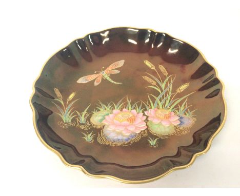 Carltonware lily pad and dragon fly dish, approximate radius of 23cm. Postage cat d