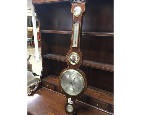 A. Late George III barometer with silvered dial maker A Molinari Halesworth.
