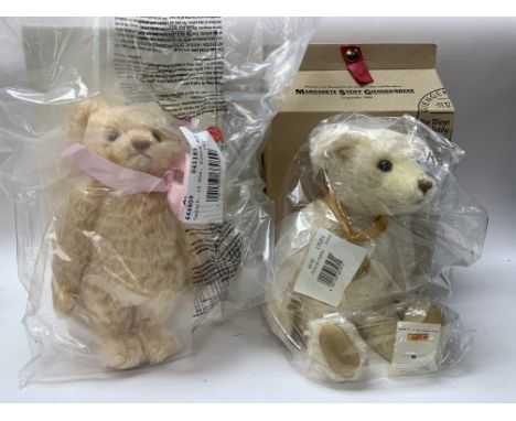 2 Modern Steiff teddies. The Millennium Bear serial 19827 (Danbury mint issue), Charlotte, unopened still sealed with origina
