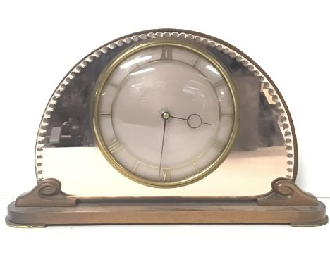 Art Deco design pink mirror clock, postage cat d