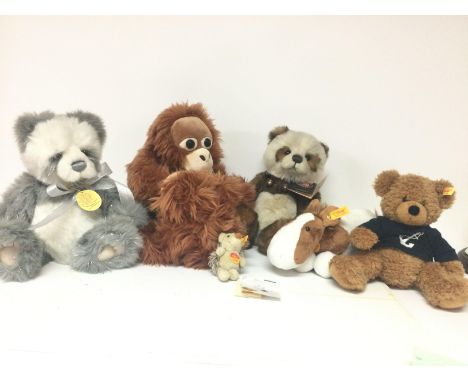 Charlie bears, Steiff bears, Keel toys. With tags Postage cat C