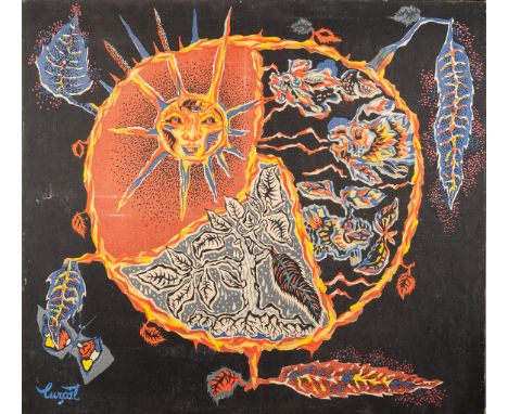 Jean Lurçat (1892-1966) 'La Pluie et le beau temps'A serigraph on canvas.Mounted on a strecher.(124 x 112 x 0 cm)Jean Lurçat 