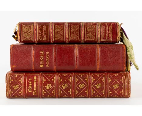 Three antique Missale Romanum, Lithurgical books, 19de/20ste eeuw.1. Bishop Isidorus Josephus Du Boussaur, Tournai. Gedateerd