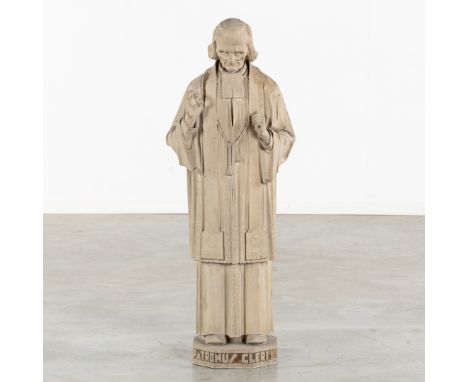 Maurice Vander Meeren (1903-1983) Pastor Van Ars, Johannes Vianney (1939) sculptured white stone.Signed and dated, 1939Sculpt