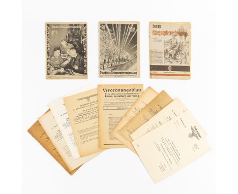 A collection of Documents, Military Propaganda for the German Army during World War 2.- Deutsche Kriegsopferversorgung, Berli