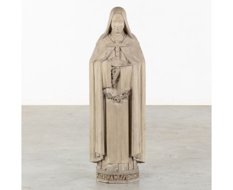 Maurice Vander Meeren (1903-1983) 'Theresia Van Lissieux', sculptured white stone.Theresia à Jesu Infante, Theresia of the Ch