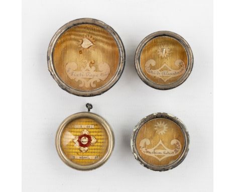 Four sealed theca with relics for saints:- Saint Peter of Alcantara, Saint Sixtus and others.Saint Sixti, Papae & Martyr - Sa