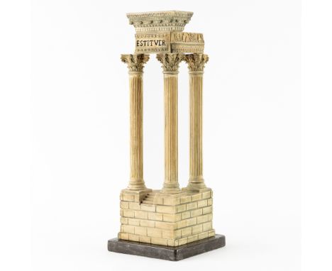 Grand Tour, an Architectural Marble Sculpture from the Temple of Vespanian and Titus, Rome. A marble sculpture from the Templ
