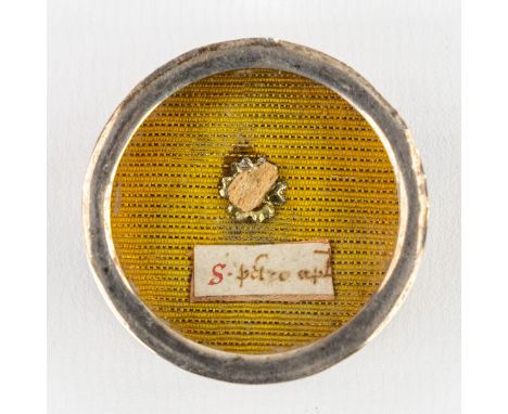 A Sealed theca with a relic of Saint Peter, Apostle.S. Petri, Apt. - Saint Peter, Apostle.U koopt het theca en/ or document, 