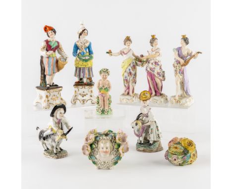 A Collection of Porcelain Figurines, Meissener marks, Samson and others, 19th/20th century.Polychrome porcelain.A set of thre
