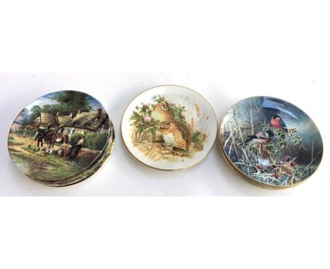 A collection of Coalport plates 'Frosty Mornings' depicting various birds (5) together with three other similar plates; Wedgw