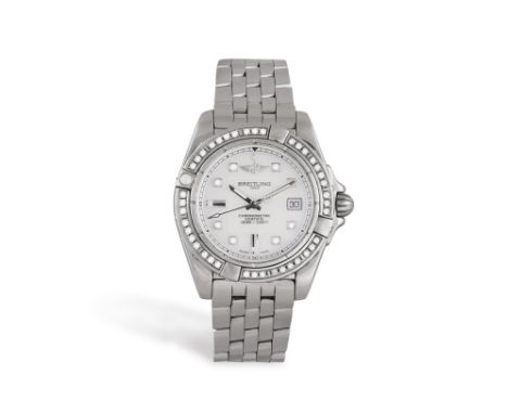 BREITLING: A LADY’S STAINLESS STEEL, QUARTZ AND DIAMOND ‘GALACTIC 32’ WRISTWATCHQuartz movement, the circular-shaped mother-o