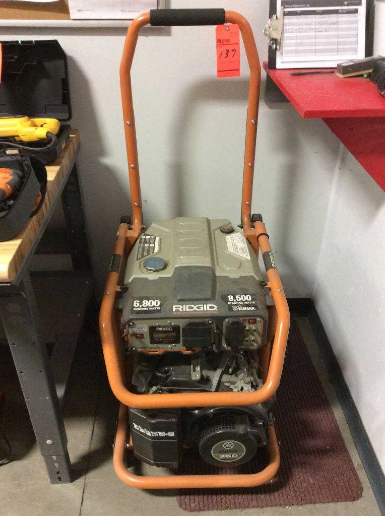 Ridgid portable generator, with Yamaha 360MZ motor (gas) 6800 running watts