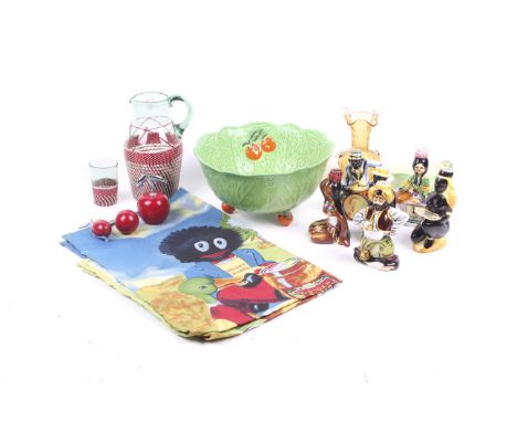 A collection of assorted mid-century glass and ceramics. Including a group of retro drink bottles, a Carlton Ware bowl, etc. 