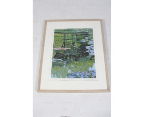 Bredan Neiland (1941) silkscreen print, 'Giverney'. A/P IV/X, signed lower right, Summer Exhibition 2002, label verso, framed