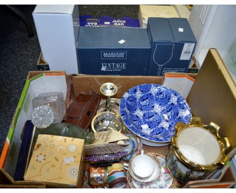 Ceramics and Glass  - decanter; Cod bottle; Festive glassware; ceramics;  etc (2 boxes)