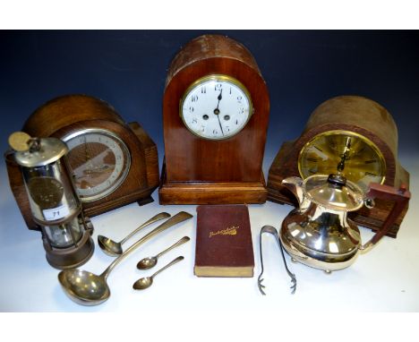 An Eccles Miners lamp c.1970 together with Miners brass chit; a silver plated coffee pot; Dickens Charles, Pickwick Papers; a