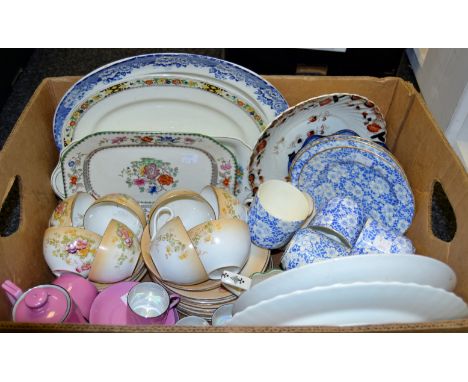 Ceramics - a pink and black part coffee set;  another floral part tea set etc ;  a Royal Worcester Lavinia plate etc qty
