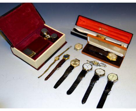 Watch & smoking interest - an unusual French wrist lighter by Yvoland; a Montine of Switzerland 25 Jewel automatic watch; etc