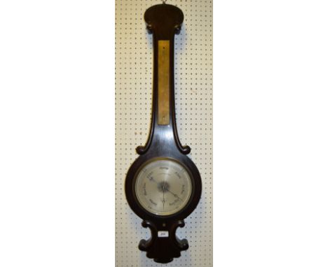 A Victorian mahogany banjo barometer 