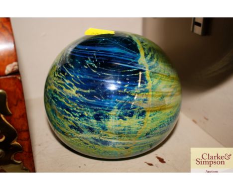 A large art glass paper weight