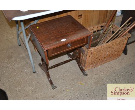 A mahogany drop leaf sofa type coffee table